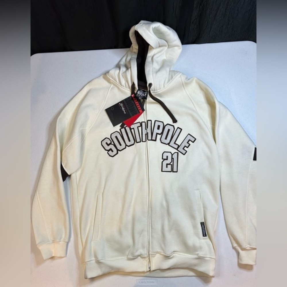 Y2K South Pole 21 VINTAGE 90'S HOODY SWEATSHIRT XL HEAVYWEIGHT NWT HIP‎ HOP